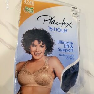 NEW Playtex 18 Hour Ultimate Lift & Support Wirefree Bra - Navy Blue